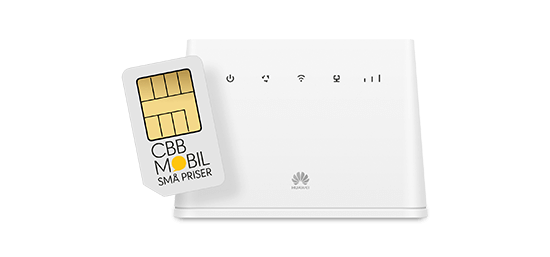 Internet SIM-Kort ved siden af router 
